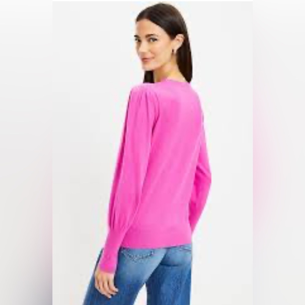 LOFT Hot Pink Crew Neck Sweater Preppy Classic - size S